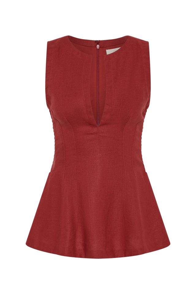 Melia Top Deep Red