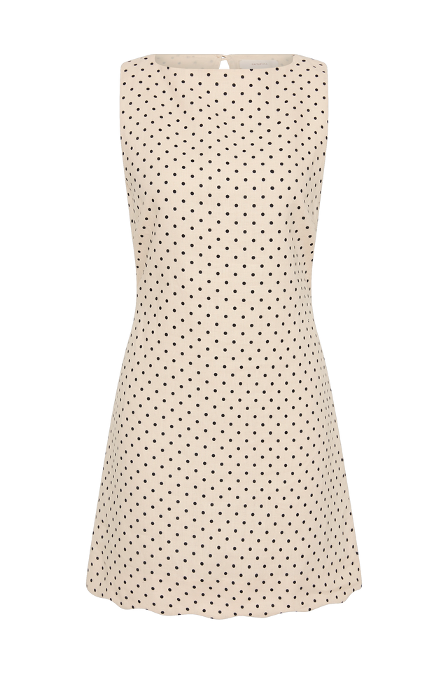 Iria Mini Dress Lola Polka Dot Cream Black