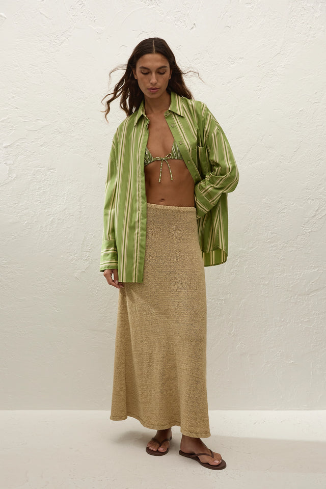 Clemente Shirt Ombre Stripe Juniper