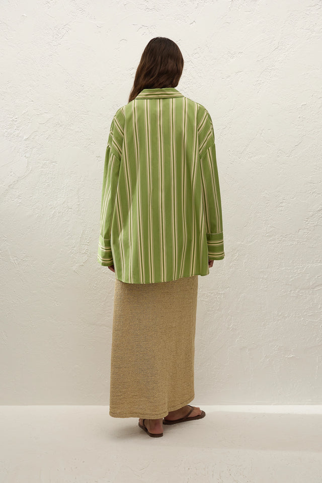 Clemente Shirt Ombre Stripe Juniper