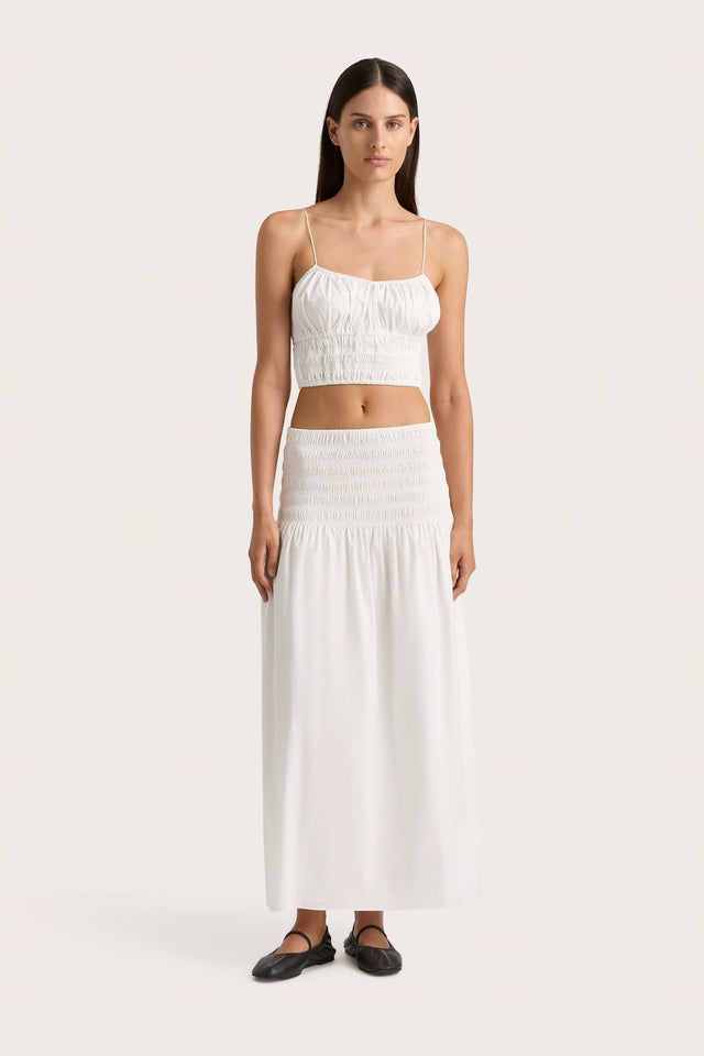 Baia Midi Skirt White