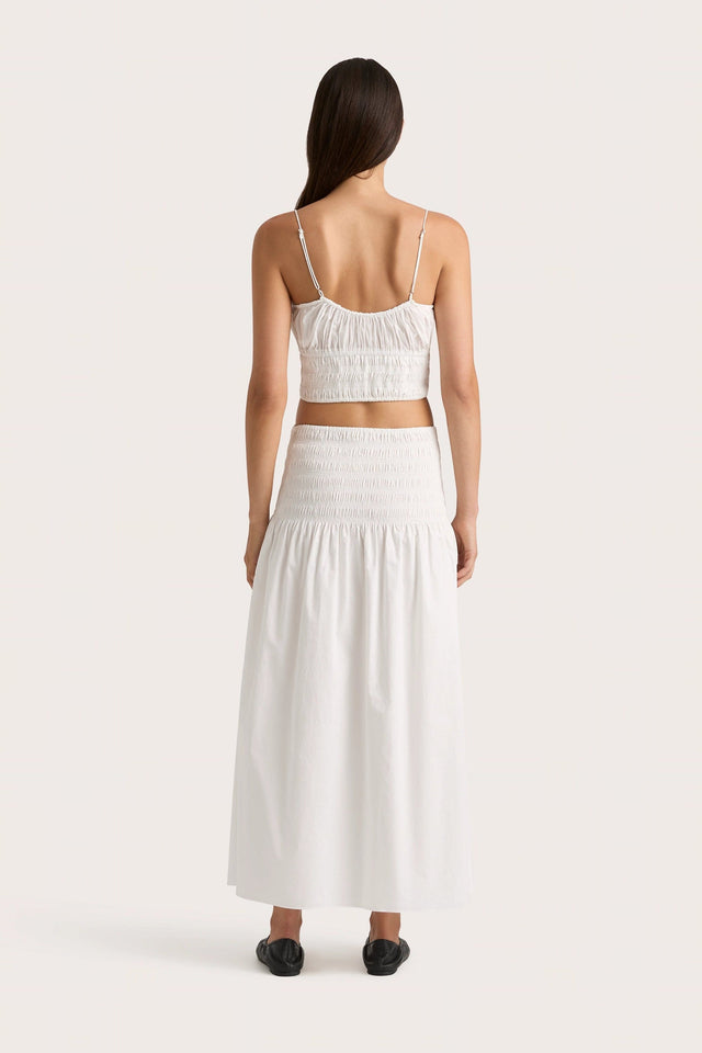 Baia Midi Skirt White