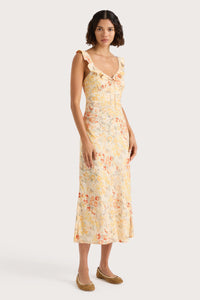 Yvonne Midi Dress Adeline Floral Yellow