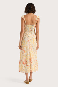 Yvonne Midi Dress Adeline Floral Yellow