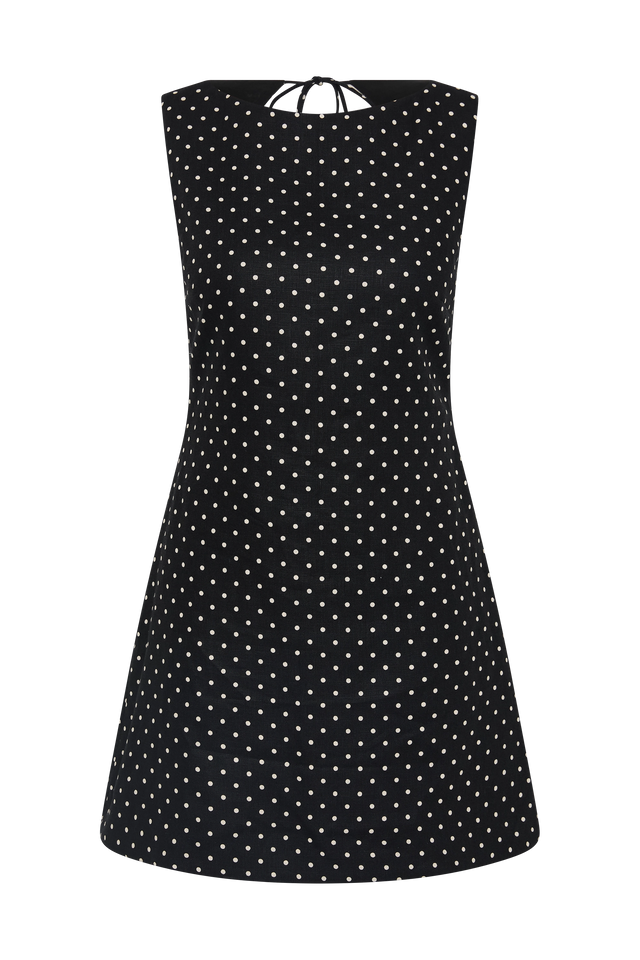 Jacie Mini Dress Lola Polka Dot Black Cream
