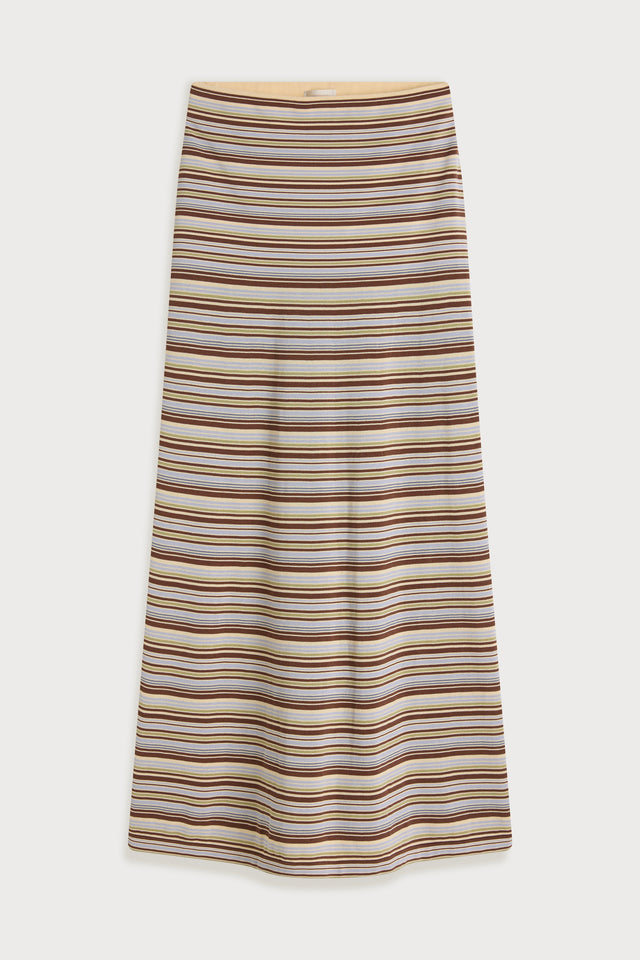 Casia Maxi Skirt Canaria Stripe Carob