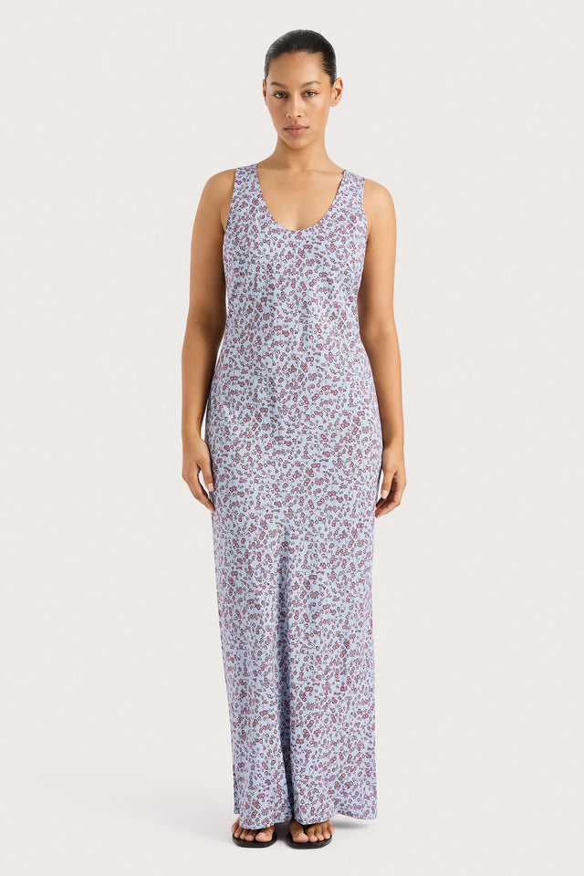 Olivia Maxi Dress Amaryllis Floral Blue