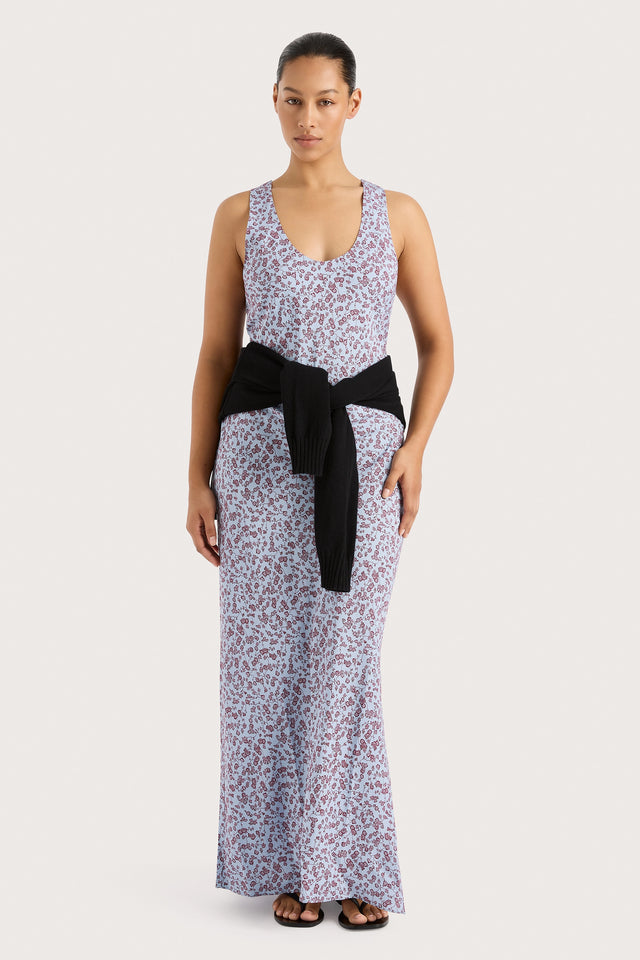 Olivia Maxi Dress Amaryllis Floral Blue