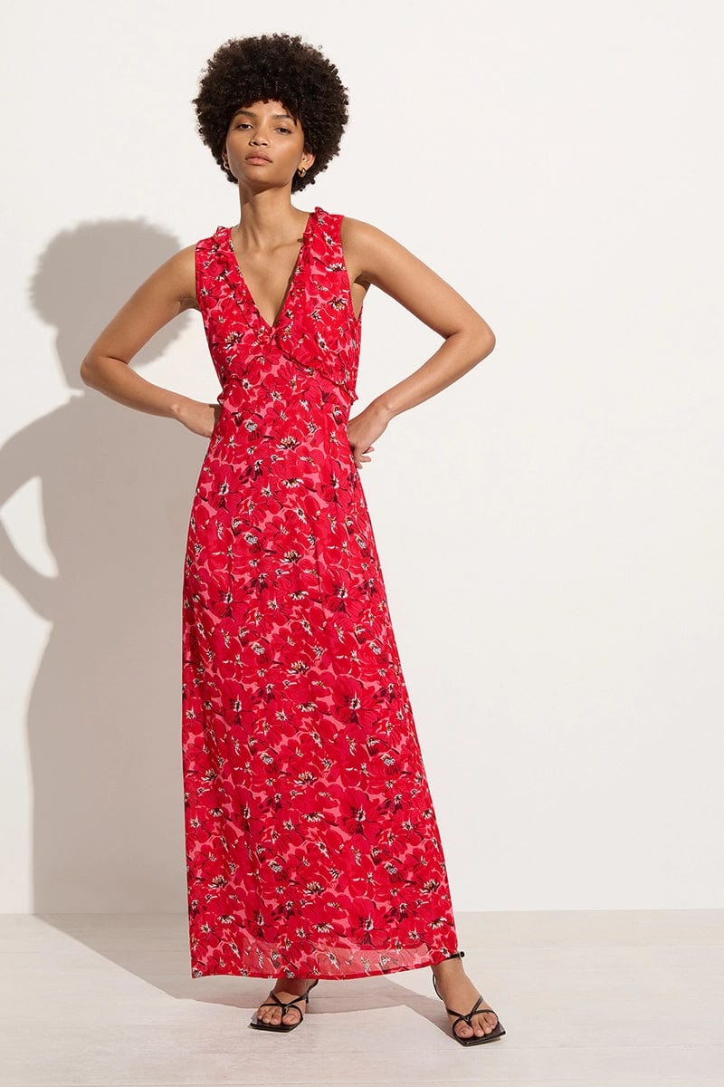 San Luis Maxi Dress El Limon Floral Pink - Faithfull the Brand