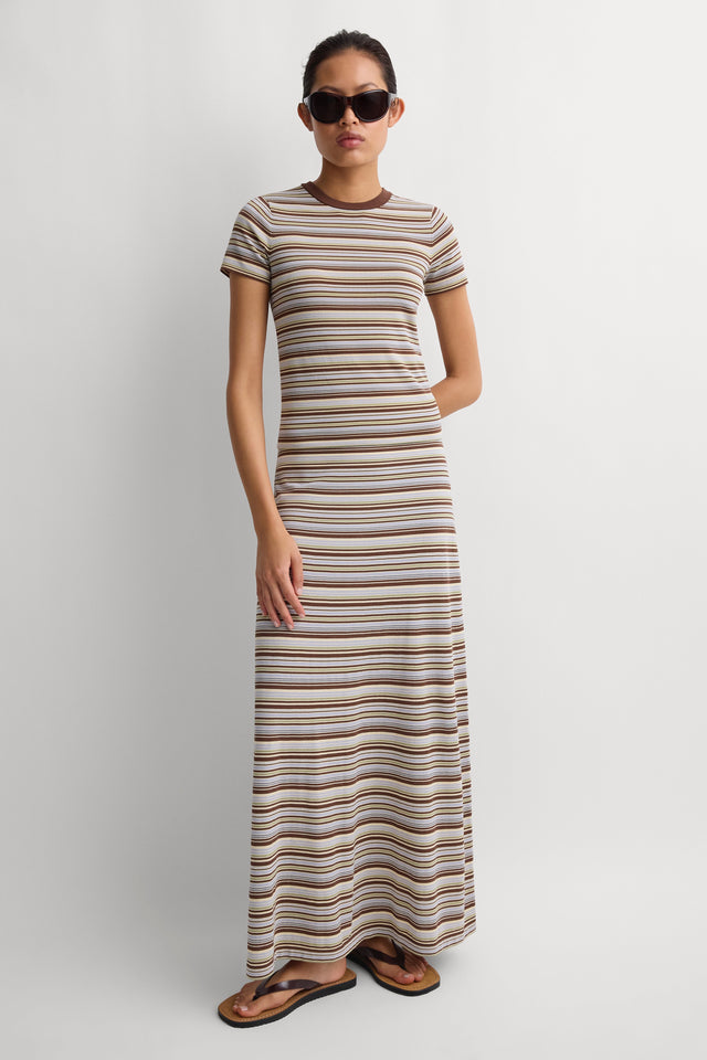 Leandra T-Shirt Canaria Stripe Carob