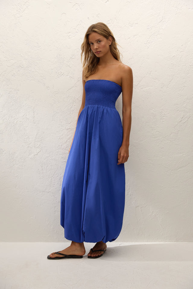 faithfull the brand blue midi dress NEW FAITHFULL THE BRAND Sz 10 GISZELLE ESTELLE TIE BACK MIDI DRESS BLUE FLORAL