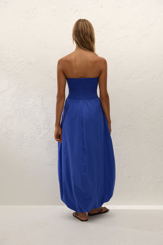 charo ruiz blue and white dress Lunaire Midi Dress Cobalt