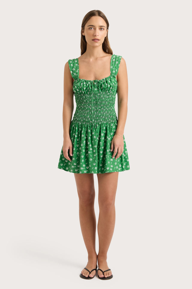 Faithfull | Women's Yerres Mini Dress Green - Final Sale | XL Faithfull | Women's Yerres Mini Dress Green - Final Sale | XL
