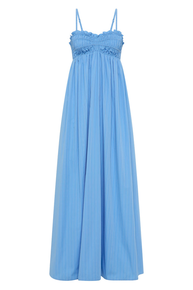 Presa Maxi Dress Mico Pinstripe Azul