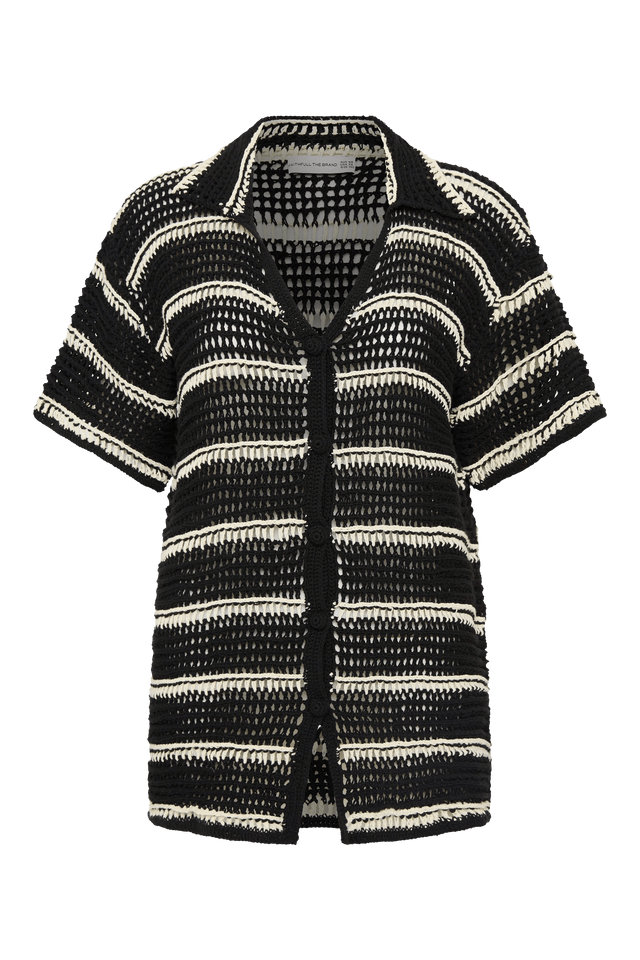 Gioia Handmade Crochet Shirt Black/Off White