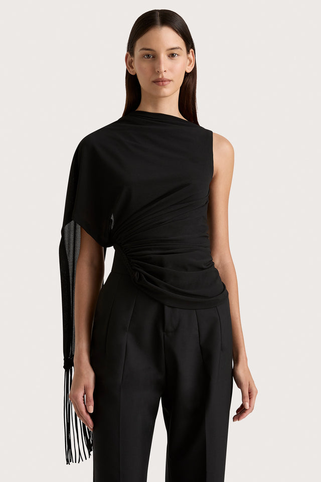 Bijou Asymmetric Top Black