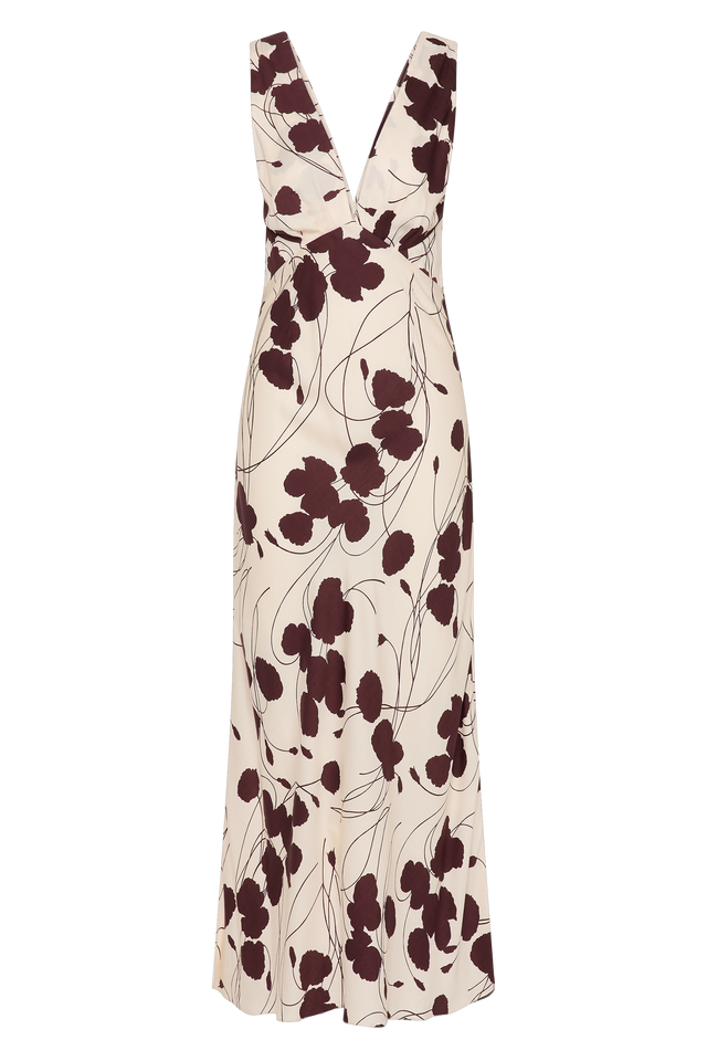 Signe Brand Signe Maxi Dress Dandelion Floral Bordeaux - Faithfull the Brand INT