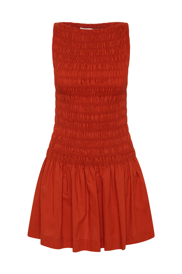 Maria Mini Dress Dusty Tomato - Faithfull the Brand INT Maria Mini Dress Dusty Tomato - Faithfull the Brand INT