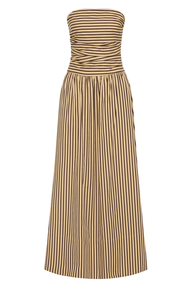 Vera Maxi Dress Carmen Stripe Sand Cedar