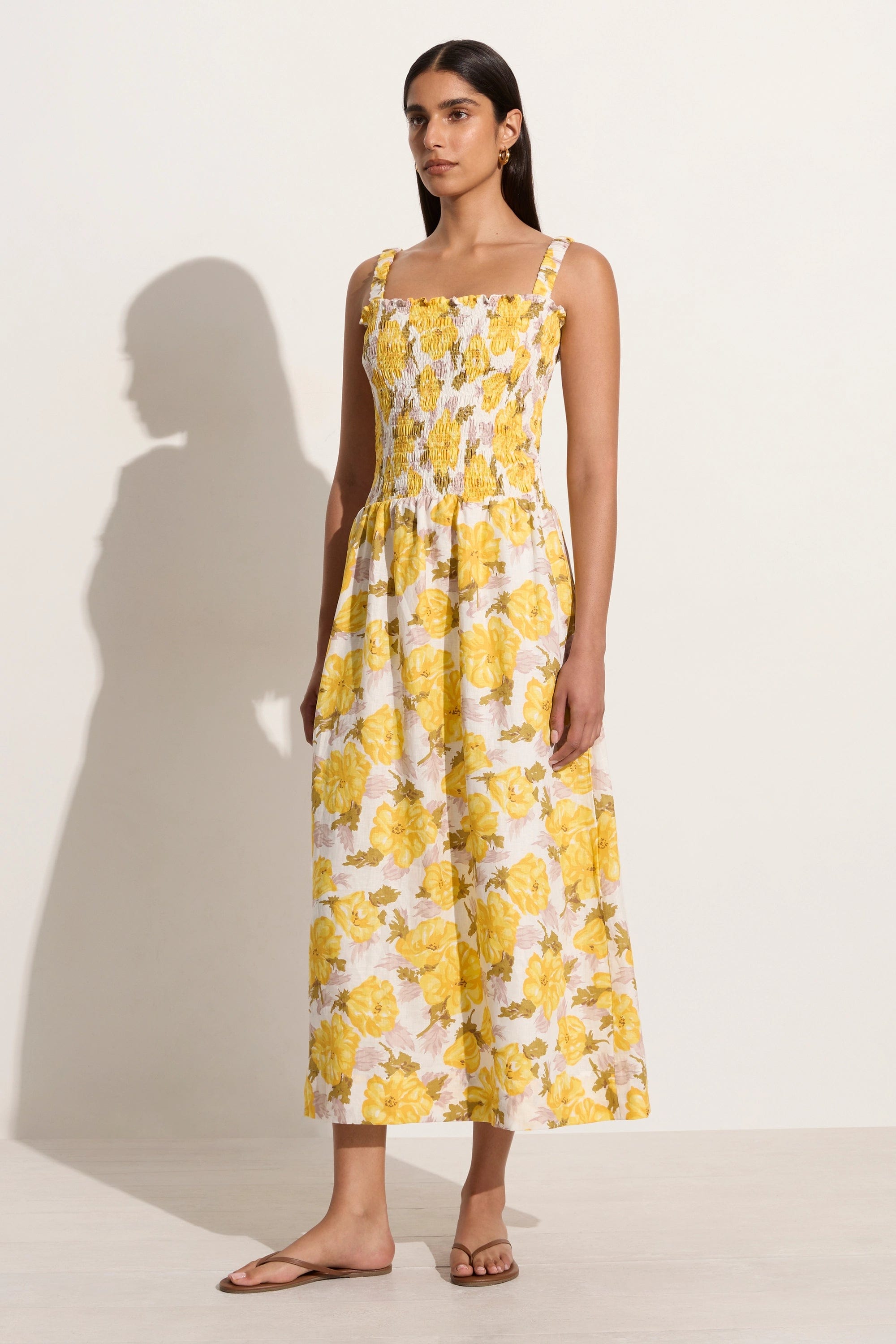 Messina Midi Dress Isadora Floral - Faithfull the Brand