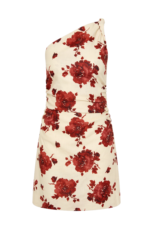 Marga Mini Dress Cecile Floral Garnet - Faithfull the Brand INT Marga Mini Dress Cecile Floral Garnet - Faithfull the Brand INT