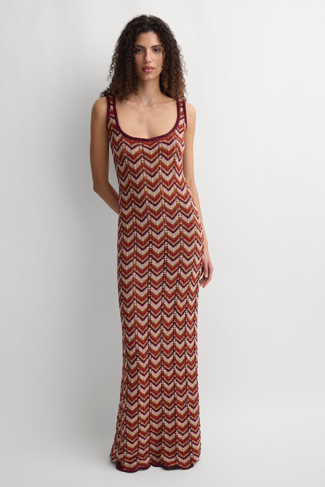 Malena Maxi Dress Blanca Stripe