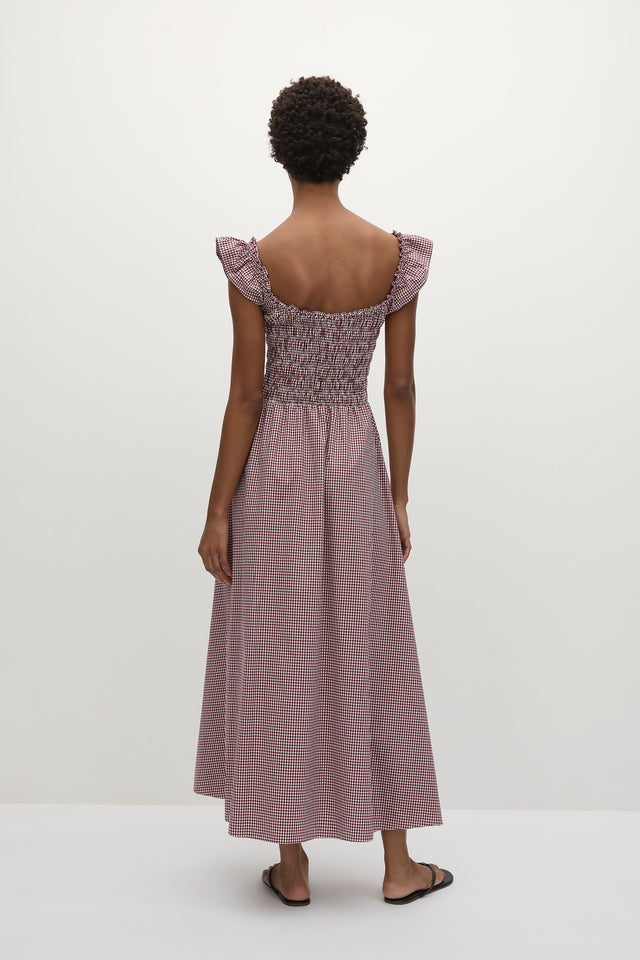 Eudora Midi Dress Gingham Deep Red - Faithfull the Brand INT Eudora Midi Dress Gingham Deep Red - Faithfull the Brand INT