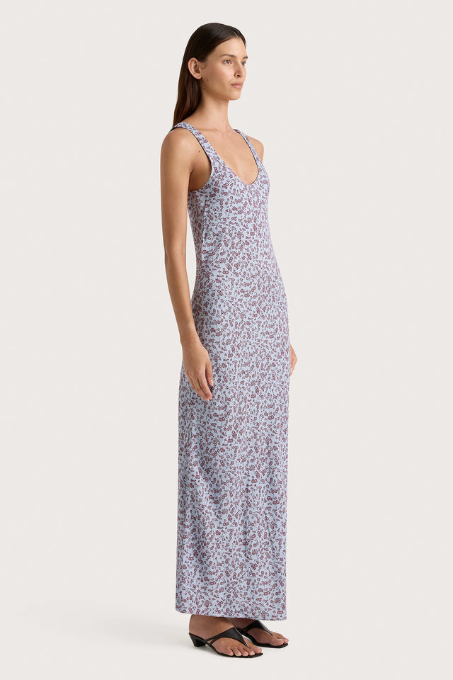 Olivia Maxi Dress Amaryllis Floral Blue