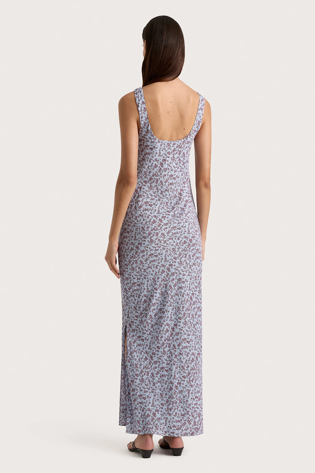 Olivia Maxi Dress Amaryllis Floral Blue