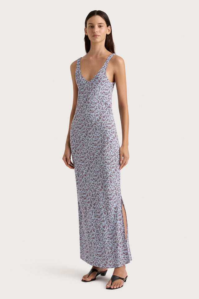 Olivia Maxi Dress Amaryllis Floral Blue