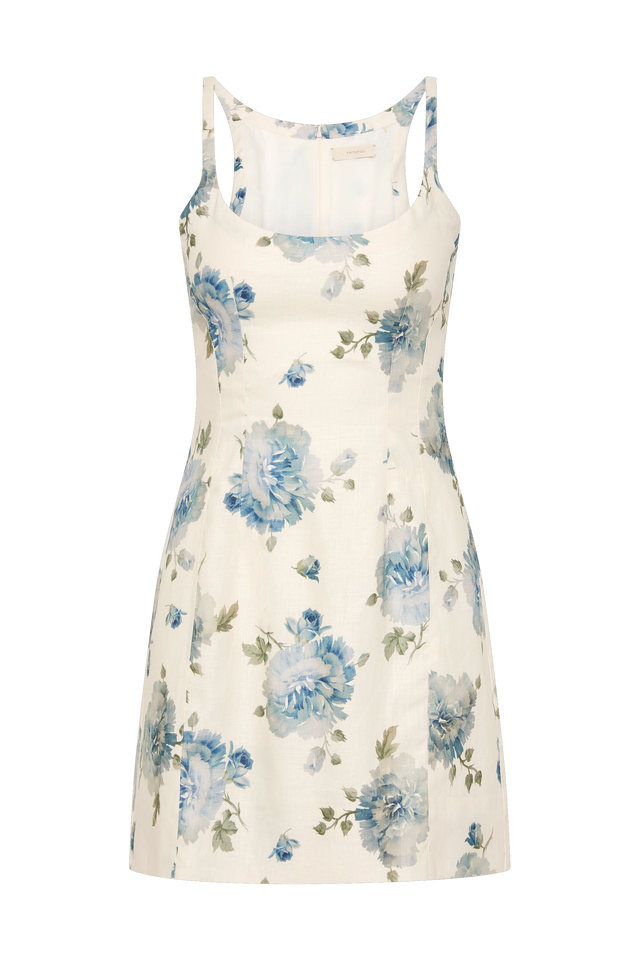 Sanne Mini Dress Cecile Floral Pale Blue