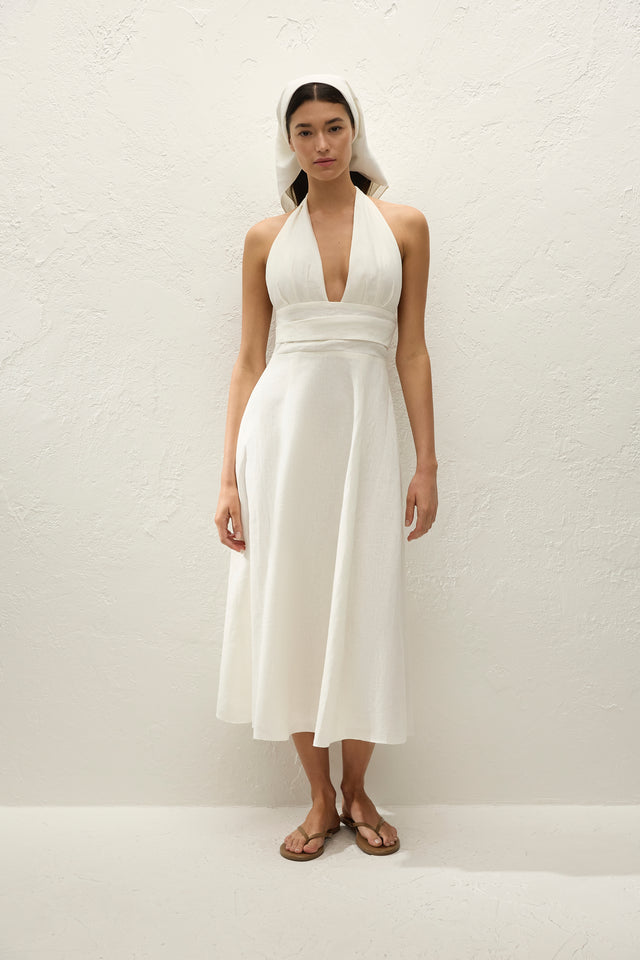 Faithfull THE BRAND Bianca Midi Dress in White - size XL Faithfull THE BRAND Bianca Midi Dress in White - size XL