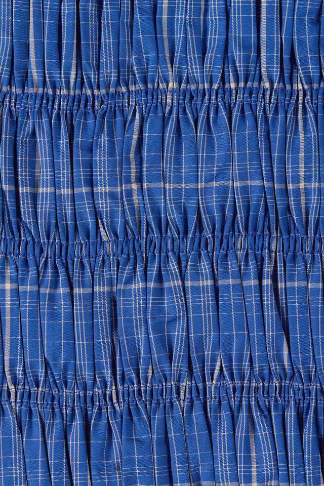 Leya Top Flor Check Cobalt