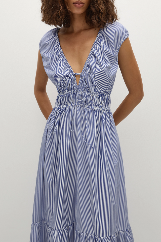 Hedda Maxi Dress Helle Stripe Vintage Navy - Final Sale