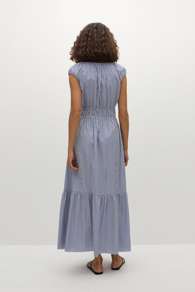 Hedda Maxi Dress Helle Stripe Vintage Navy - Final Sale
