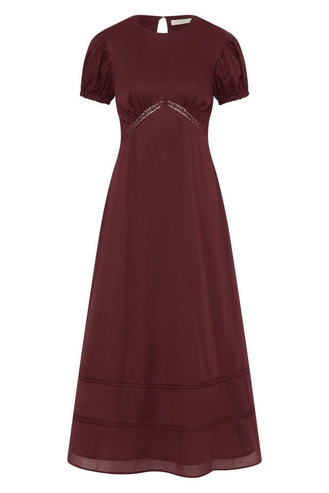 Dagny Midi Dress Bordeaux