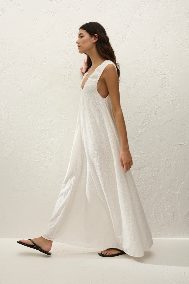 Juana Maxi Dress Valentina Broderie White