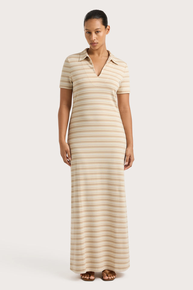 Tiesse Maxi Dress Cream Stripe