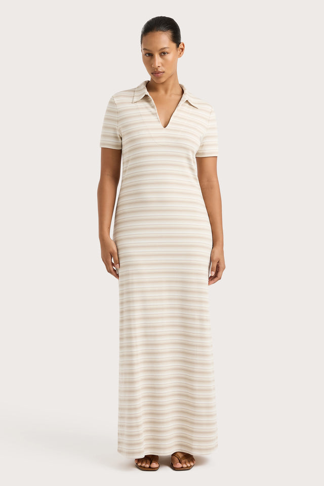 Tiesse Maxi Dress Cream Stripe