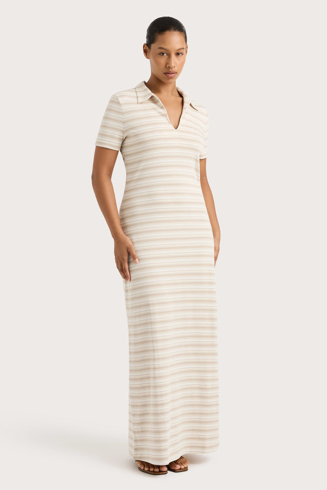 Tiesse Maxi Dress Cream Stripe