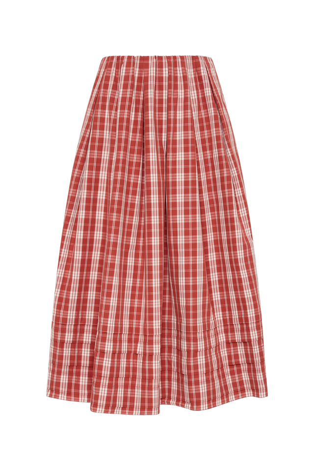 Cales Skirt Ines Check Terra Rosso