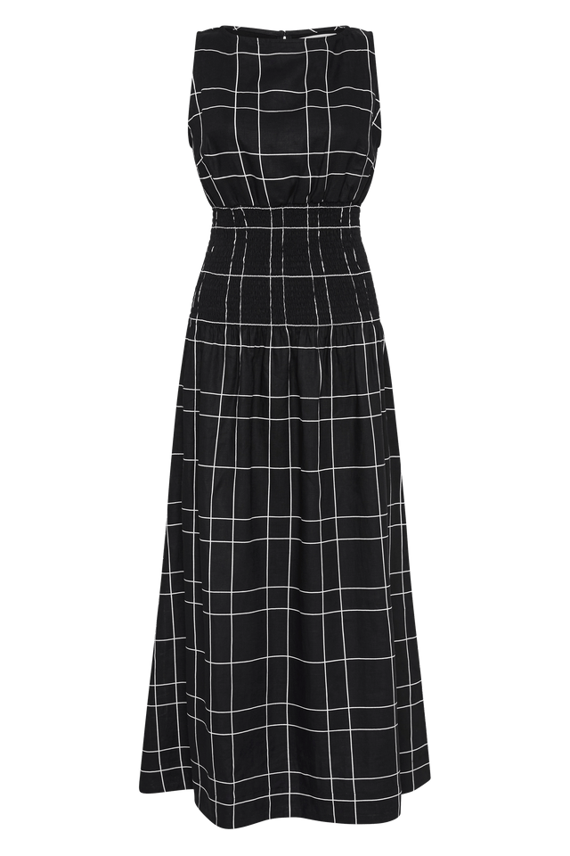 La Canella Midi Dress Letizia Check Black