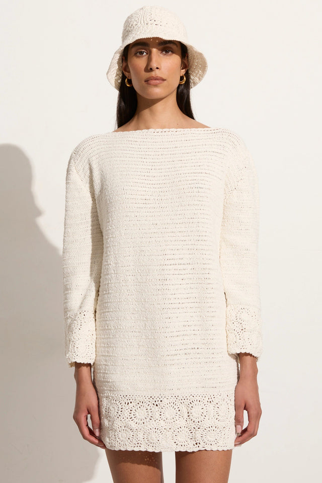 Cala Bianca Crochet Hat Off White