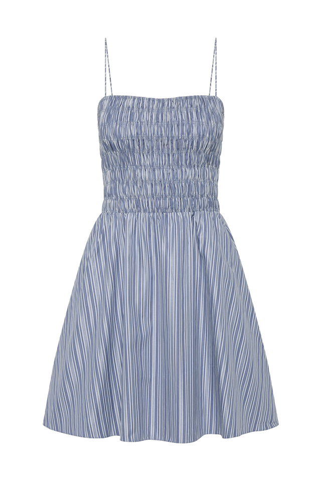 Union Mini Dress Blue Stripe