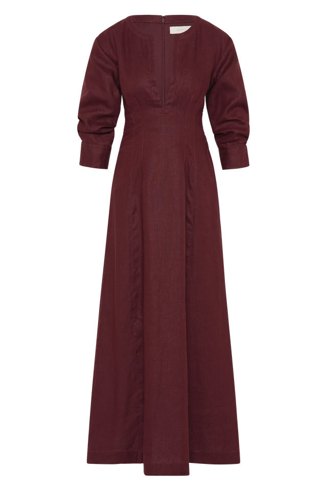 Asha Maxi Dress Bordeaux - Faithfull the Brand INT Asha Maxi Dress Bordeaux - Faithfull the Brand INT