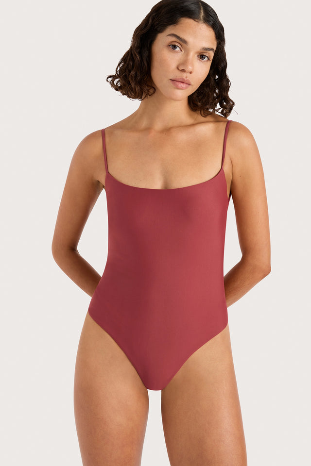 Cabo String One Piece Wine