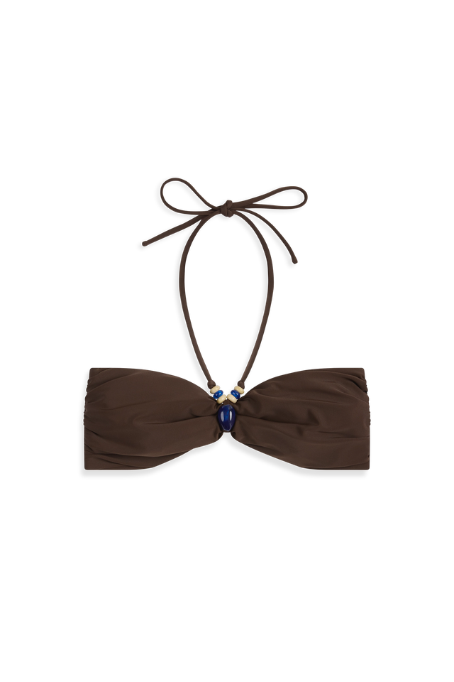 Zaru Bikini Top With Beads Carob
