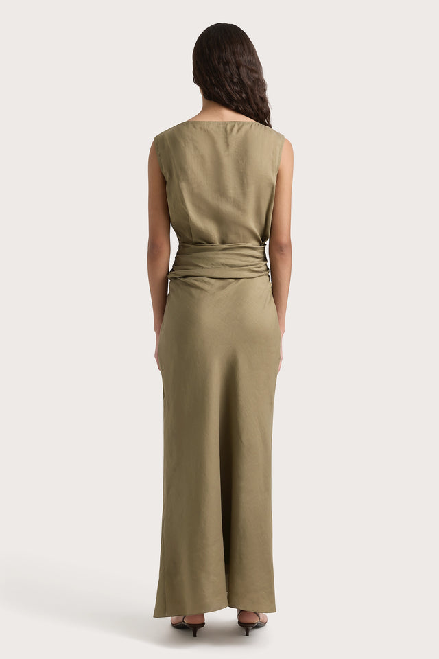 Adelia Maxi Dress Khaki