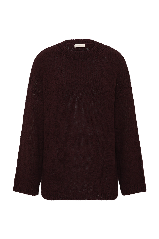 The Fisherman Knit Jumper Prune