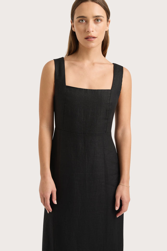 Lais Midi Dress Black - Final Sale Faithfull the Brand Lais Midi Dress Black - Final Sale Faithfull the Brand